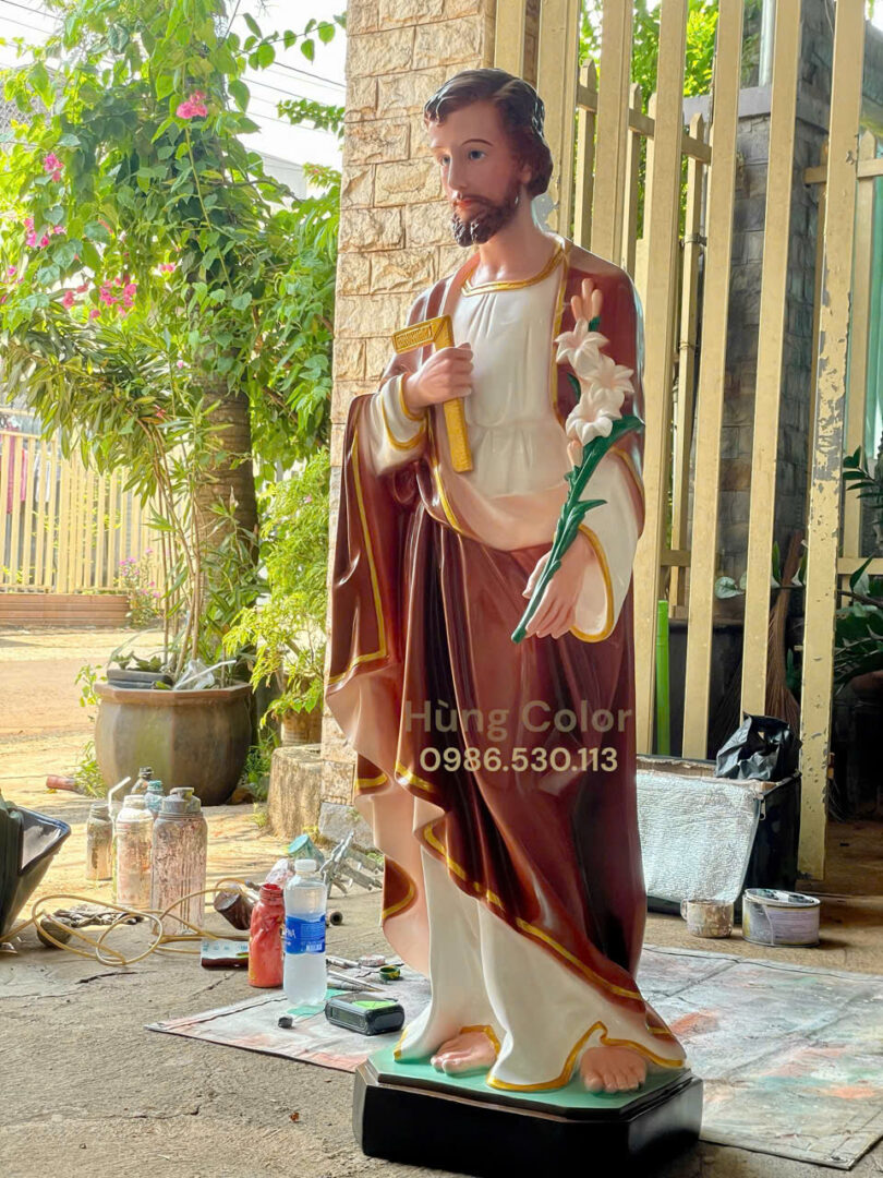Tương Thánh Giuse phục hồi tu sửa sơn mới tượng CÔNG GIÁO , Hùng Color 098653013