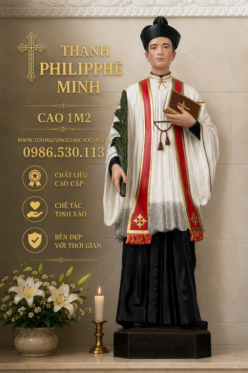 TƯỢNG THÁNH PHILIPPHÊ PHAN VĂN MINH kích thước 120cm ( 1m2 )