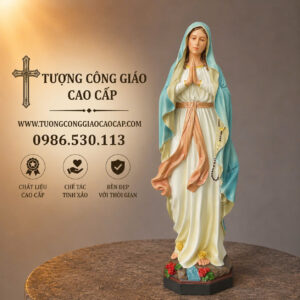 Tượng Đức Mẹ Lộ Đức cổ điển - Phiên Bản Sơn Cao Cấp Ngoài Trời