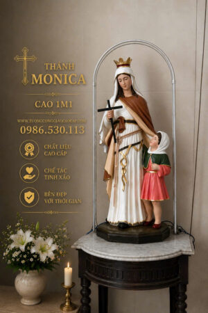 TƯỢNG THÁNH NỮ MONICA CAO CẤP sơn cổ điển